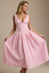 Heavy Embroidery Slim Fit Suspender Dress